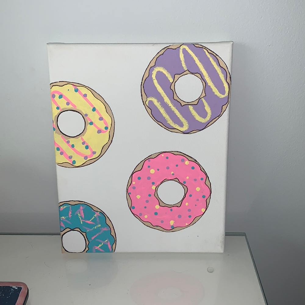 canvas painting donuts
